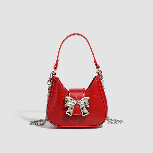 Bowknot handbags for women 2025 new style trendy sweet and cool mini lipstick chain messenger bag mini small bag Korean Classy’s