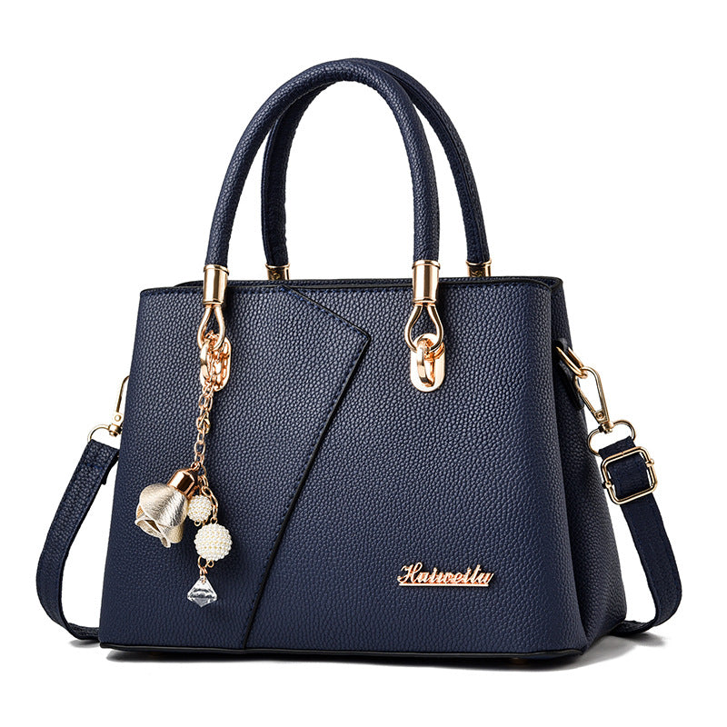[Send women's bags] 2025 autumn and winter new fashion middle-aged handbags large capacity litchi pattern shoulder messenger bag Classy’s