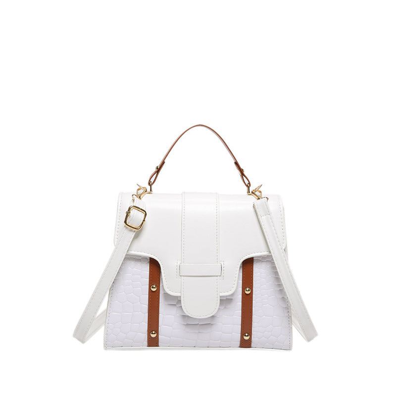 Textured handbags for women 2024 summer new stone pattern rivet shoulder bag high-end versatile messenger bag wholesale Classy’s