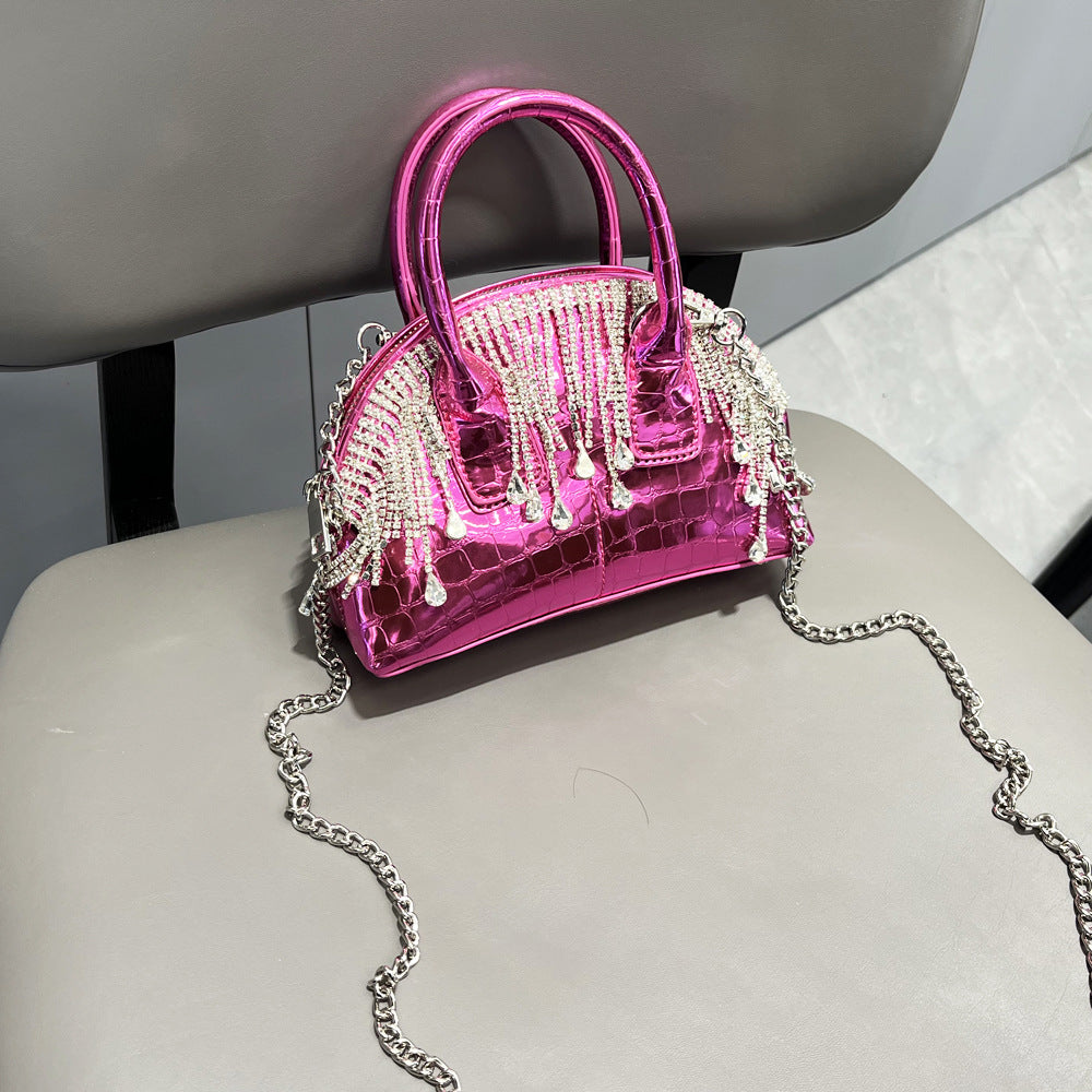 One-shoulder Crossbody Glossy Diamond Tassel Handbags Cjdropshipping