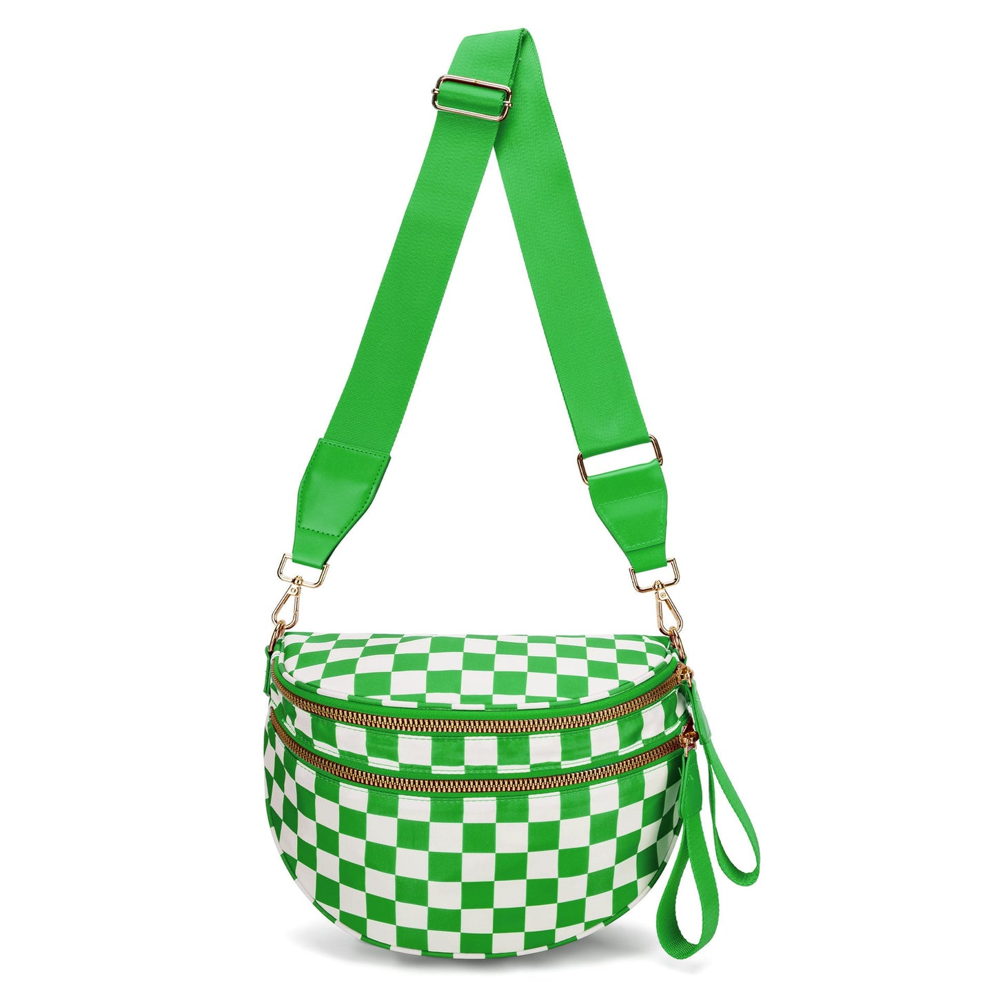 lulu's same style nylon single-shoulder bag for women, large-capacity checkered waist bag and crossbody bag Hypersku