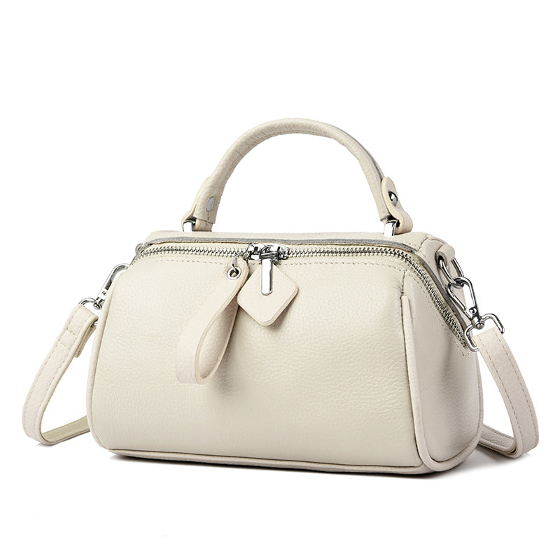 Genuine leather women's bag, Boston bag, commuter handbag, top layer cowhide crossbody bag, versatile Hypersku