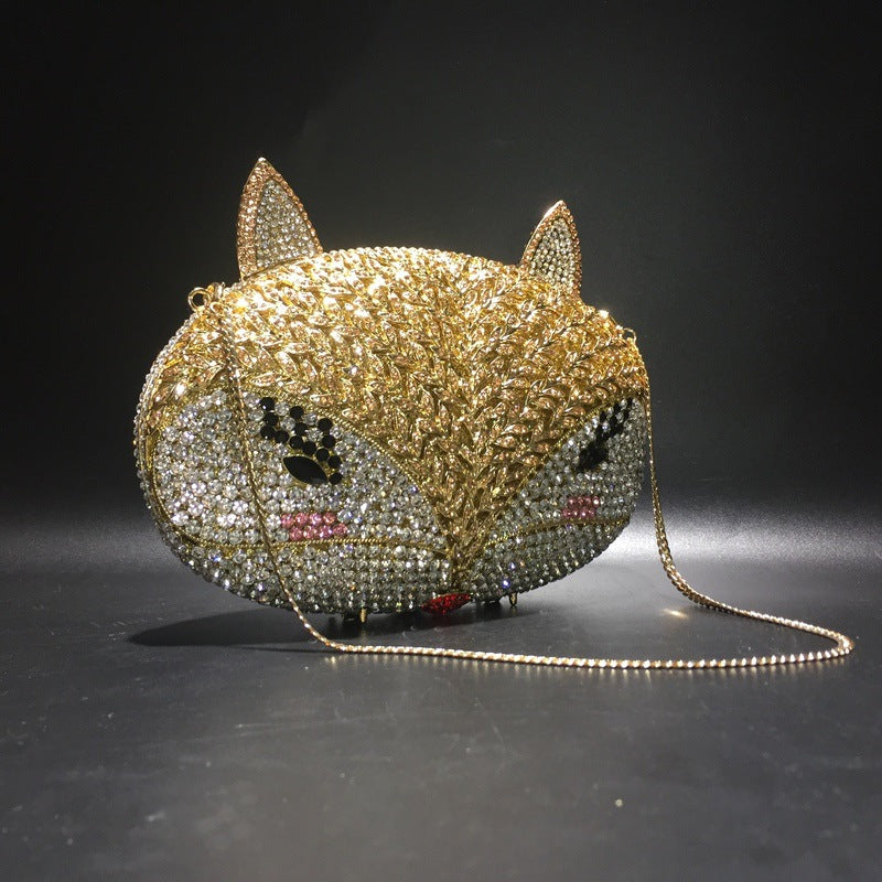 Fox Rhinestone Hollow Metal Crystal Dinner Bag Cjdropshipping