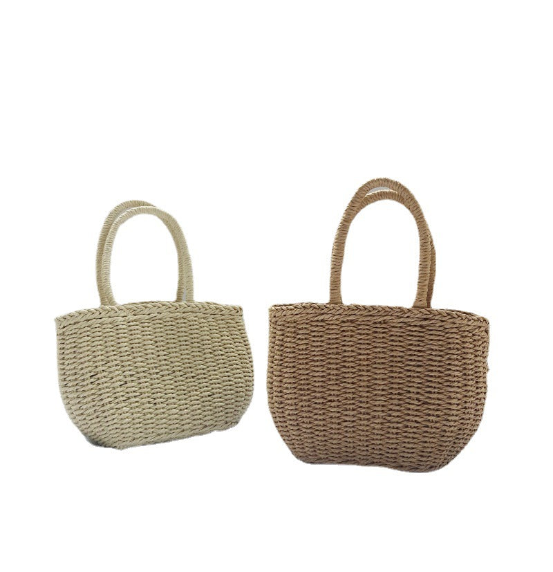 Hand-Woven Bags, A New Korean Vversion Of Handmade Straw Woven Bags, Holiday Beach Woven Handbags, Leisure Cjdropshipping