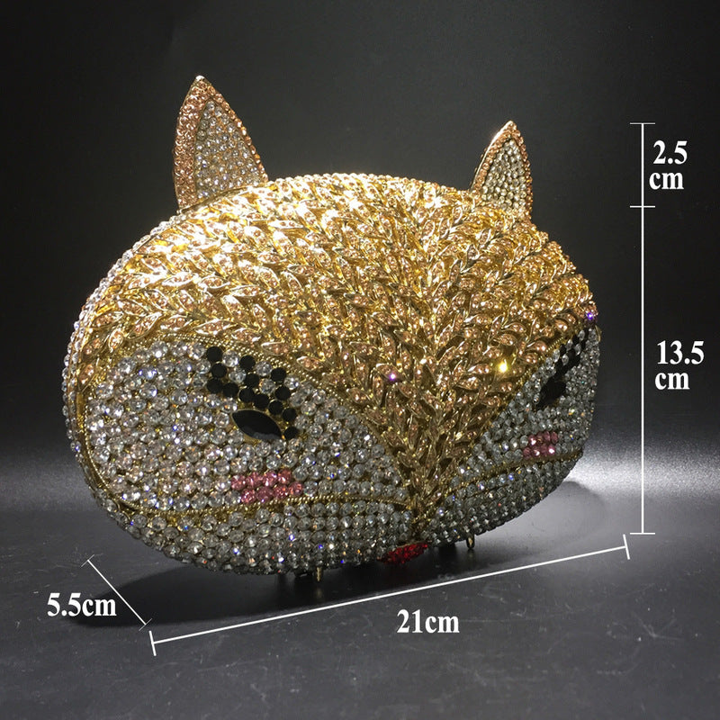 Fox Rhinestone Hollow Metal Crystal Dinner Bag Cjdropshipping