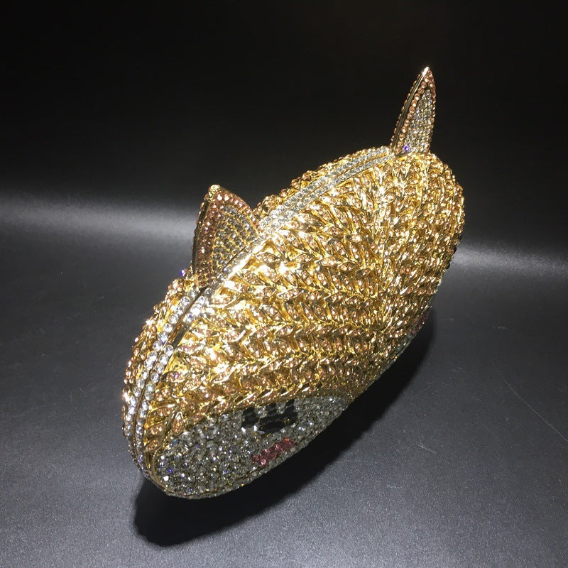 Fox Rhinestone Hollow Metal Crystal Dinner Bag Cjdropshipping