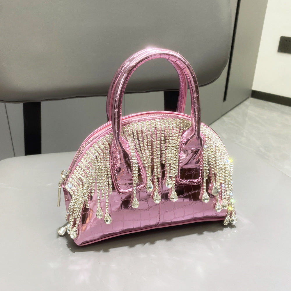 One-shoulder Crossbody Glossy Diamond Tassel Handbags Cjdropshipping