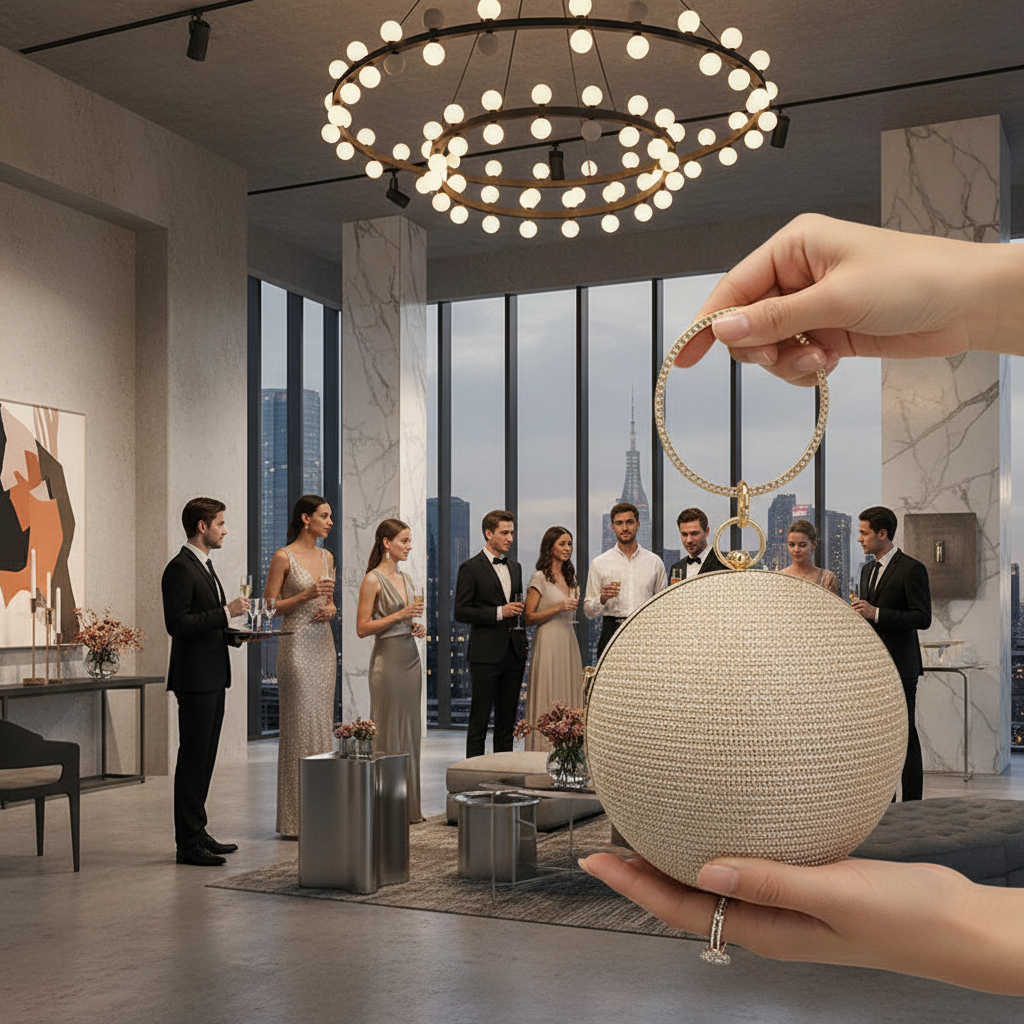 Circular Ring Metal Evening Clutch Lifestyle