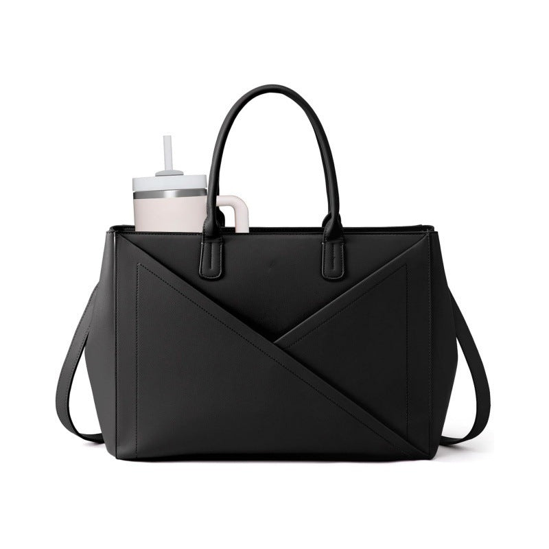 Ladies' notebook, tote bag with large cup holder, 15.6-inch PU leather work bag Hypersku
