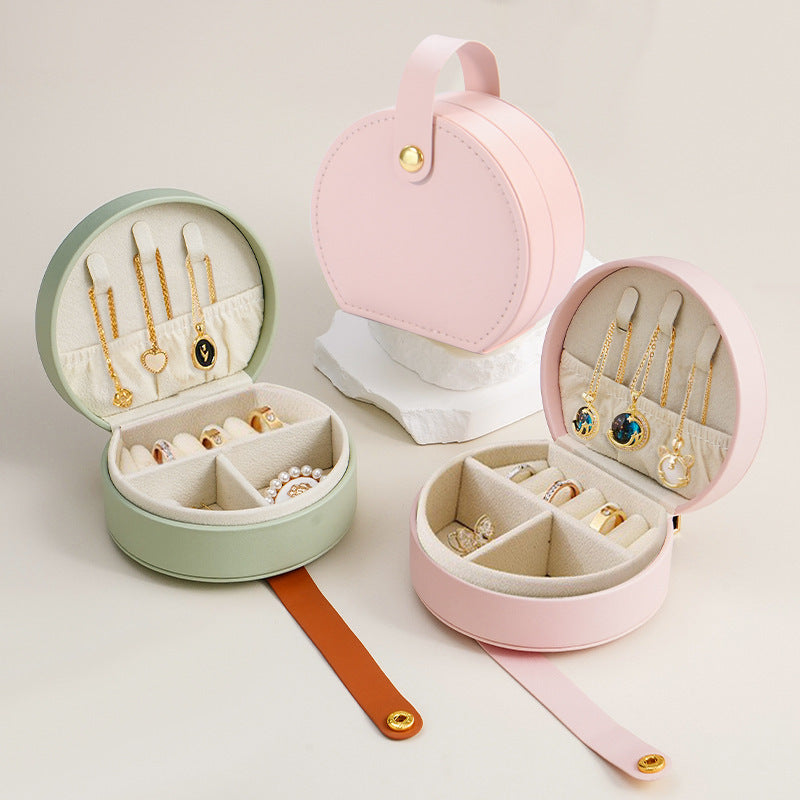 Semi-circular portable jewelry box, storage box, princess handbag, mini earrings and ring box Hypersku