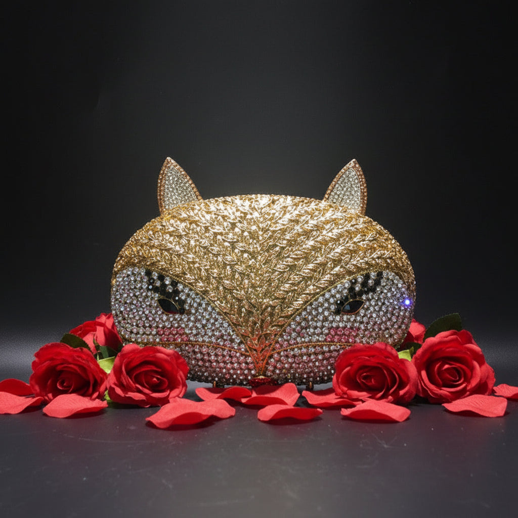 Fox Rhinestone Hollow Metal Crystal Dinner Bag Cjdropshipping