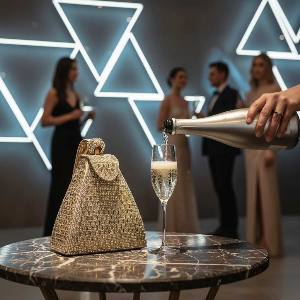 Diamond Studded Triangle Evening Bag Lifestyle
