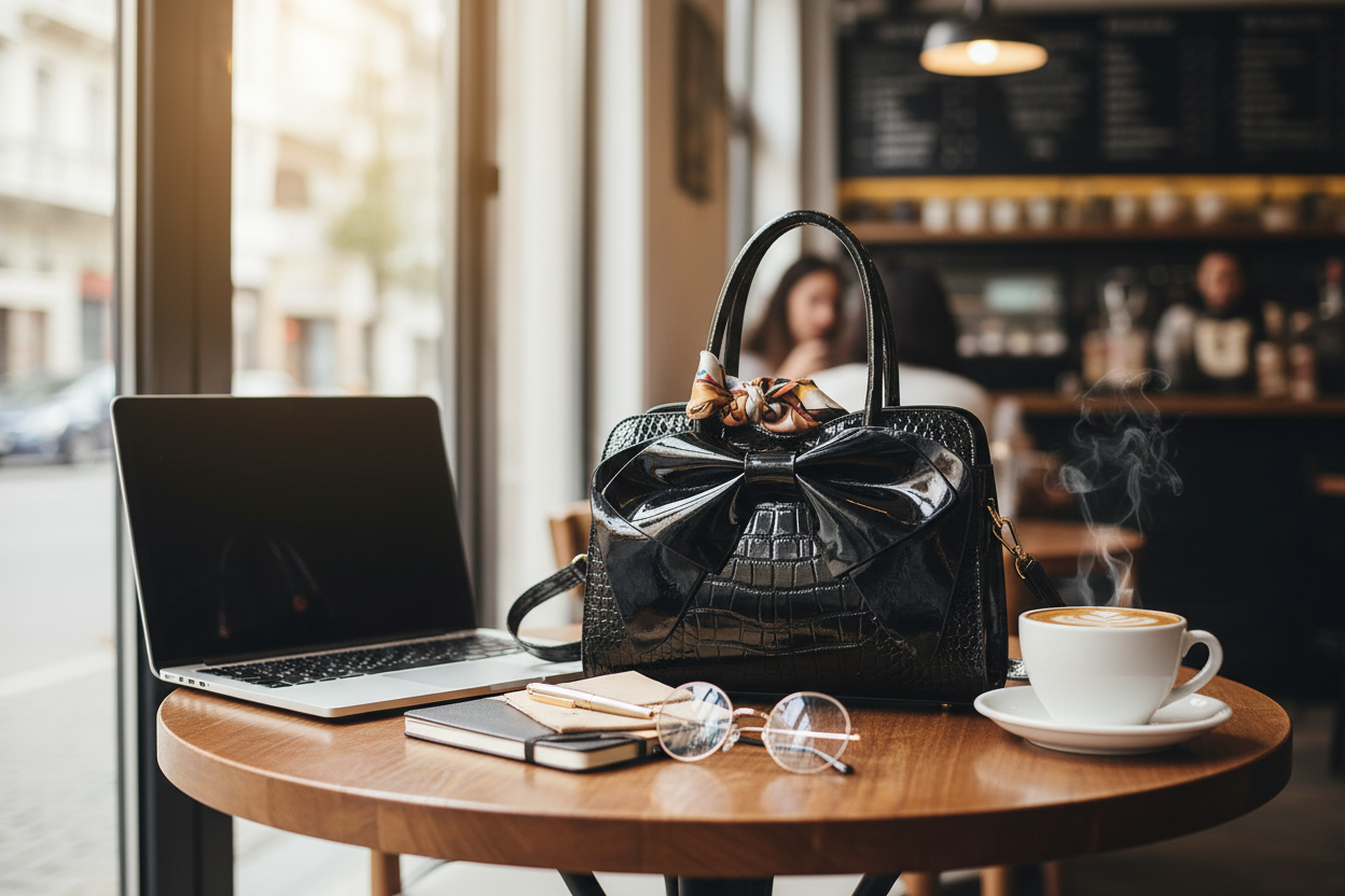 Embroidered Tote Cafe Lifestyle