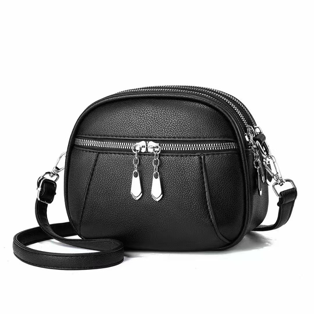 Solid Color Small Round Bag Fashion Multi-pocket Large Capacity Shoulder Crossbody Bags For Women Handbags Cjdropshipping