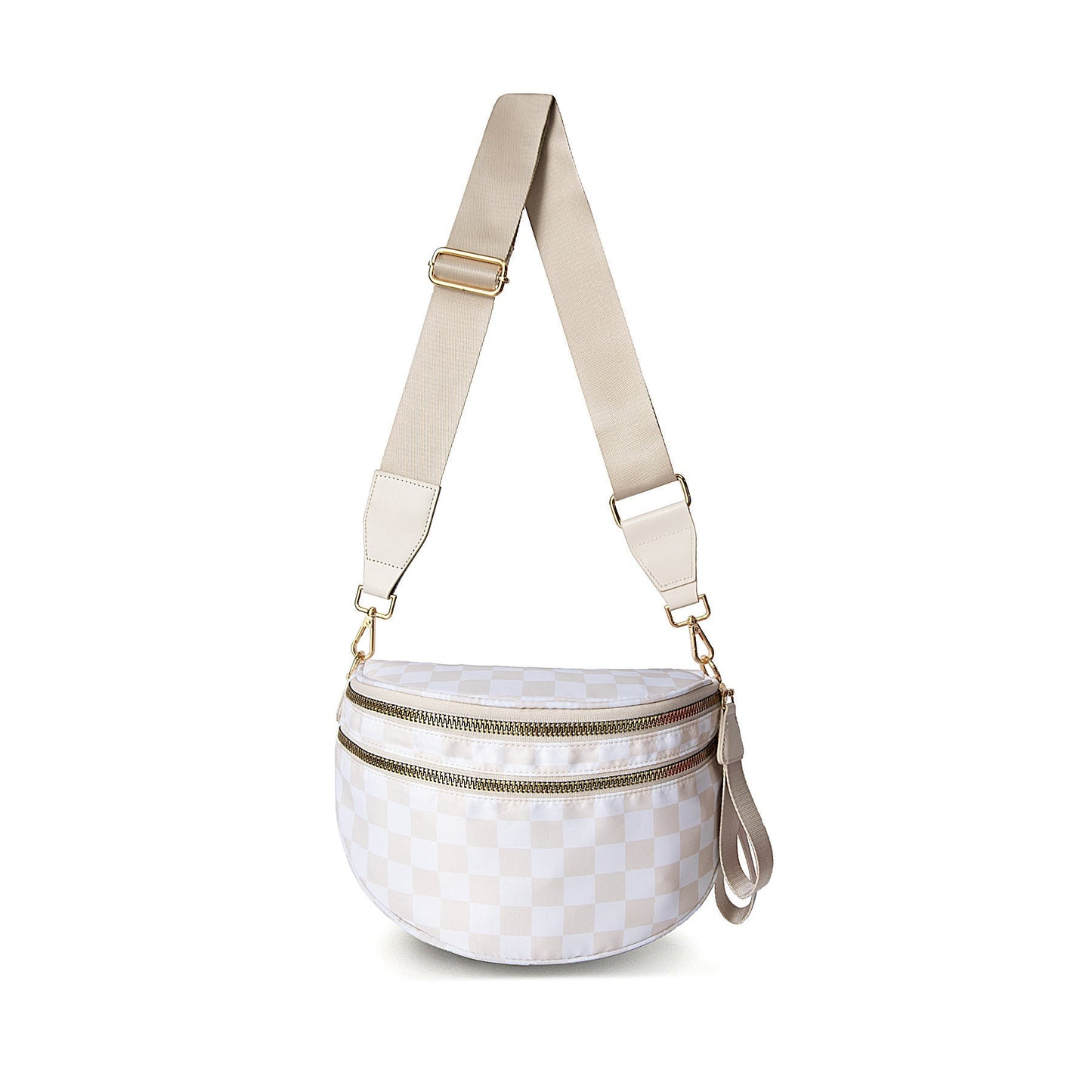 lulu's same style nylon single-shoulder bag for women, large-capacity checkered waist bag and crossbody bag Hypersku