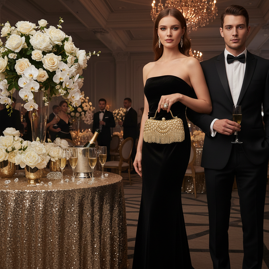 Golden Tassel Diamond Evening Clutch Lifestyle