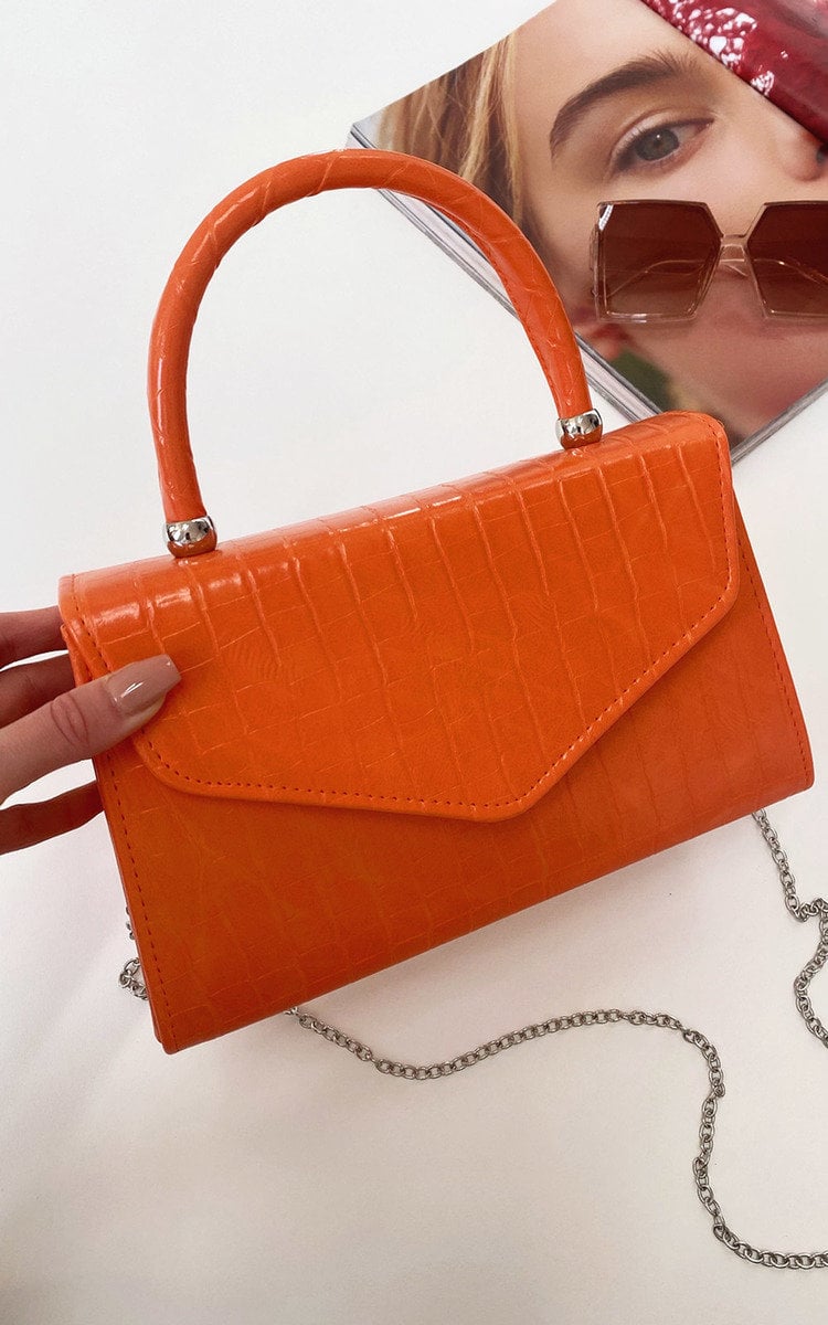 Croc Print Handbag Moda