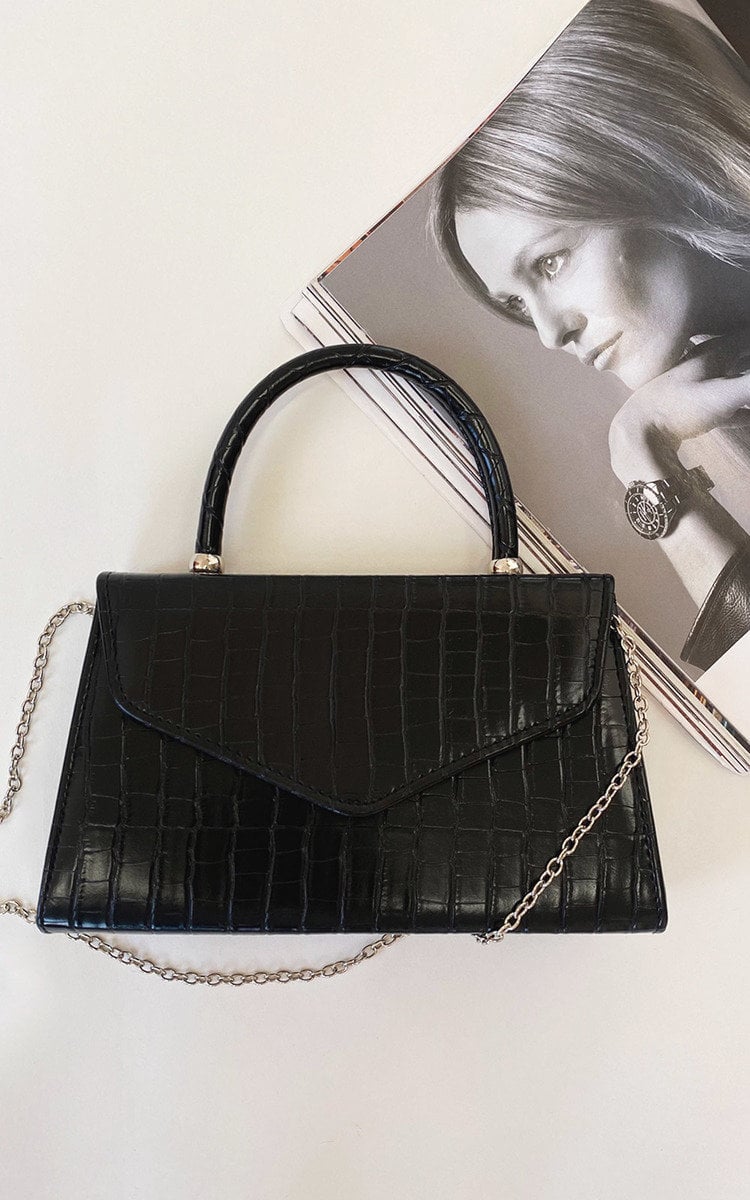 Croc Print Handbag Moda