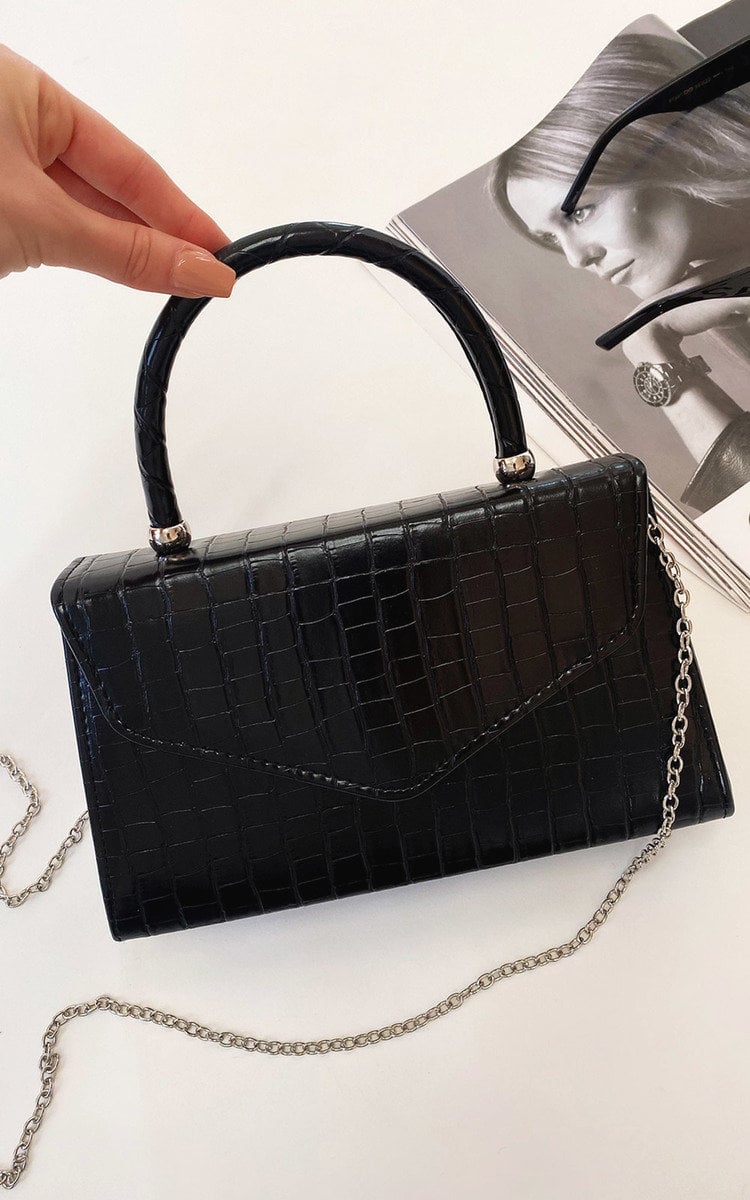 Croc Print Handbag Moda