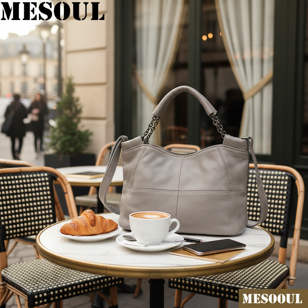 Plaid Leather Crossbody Tote Lifestyle